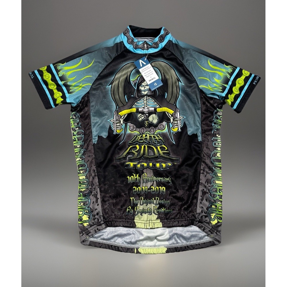 NWT-Primal Cycling‎ Jersey Men's XS Death Ride Sport Cut Raglan Full Zip